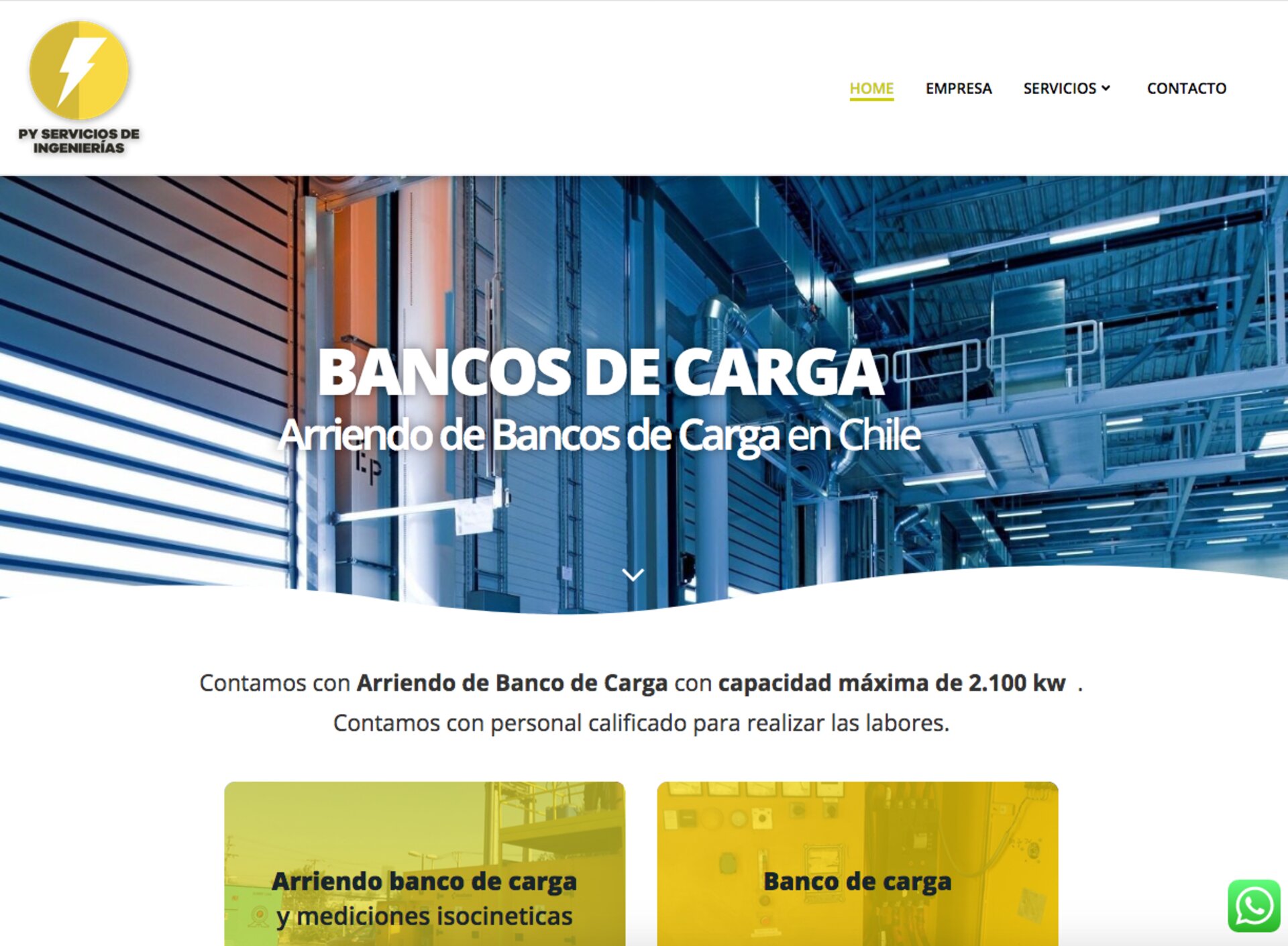 Arriendo Banco de Carga en la RM